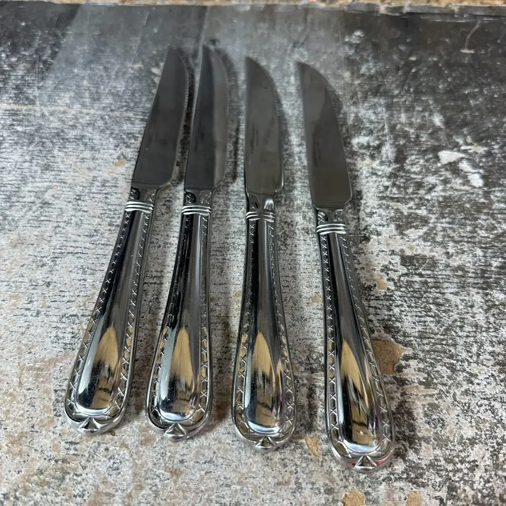 Hampton Silversmiths NOBILITY Stainless Flatware 18/10 Steak‎ Knife Set of 4